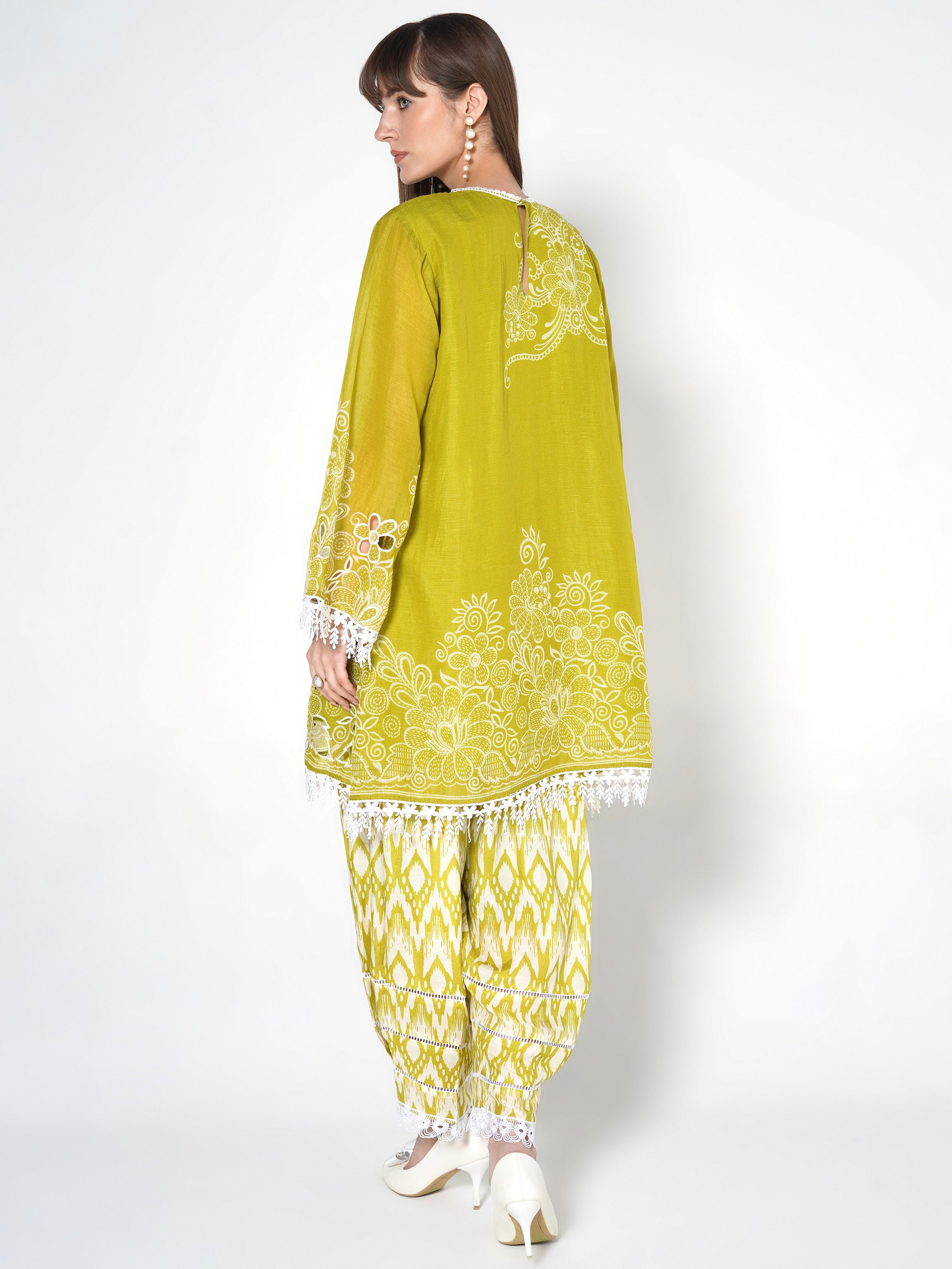 Co-ord Set with Ikat Print Shalwar