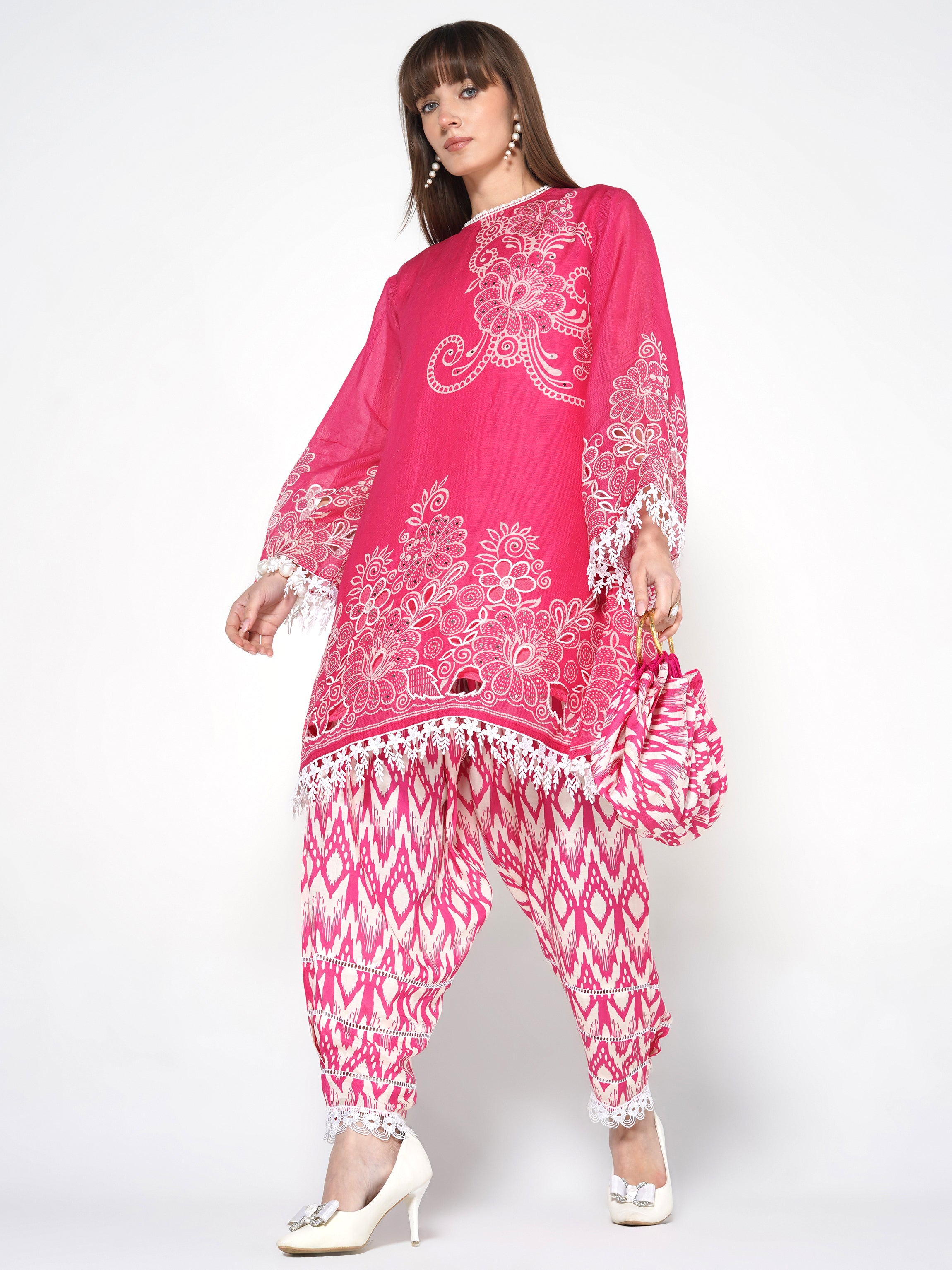 Co-ord Set with Ikat Print Shalwar