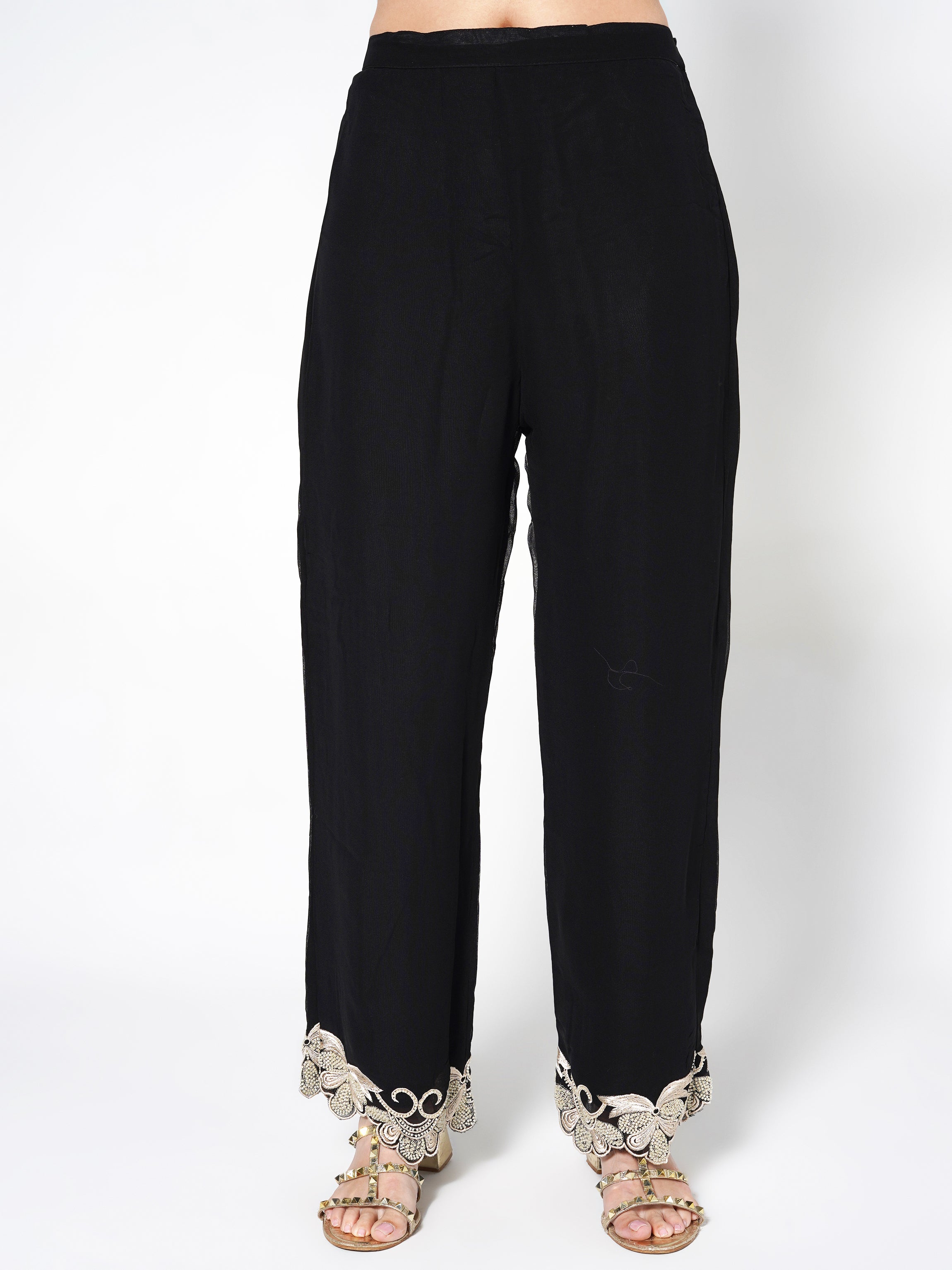 Noir & Pearl-Ivory Kurti Set