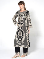 Noir & Pearl-Ivory Kurti Set