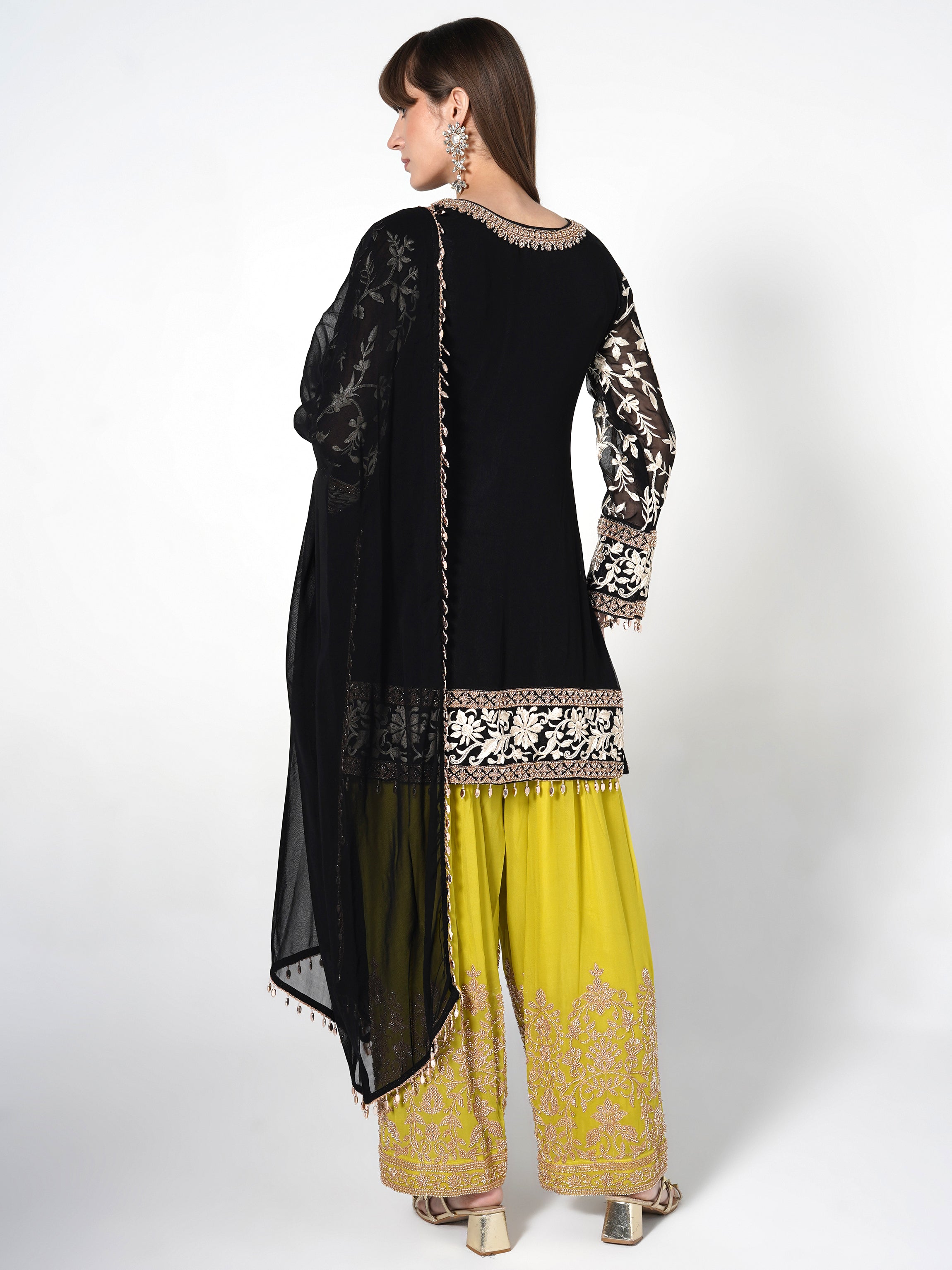 Black fusion Kurti Set