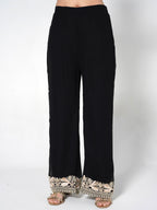 Beige - Black Kurti Fusion Set