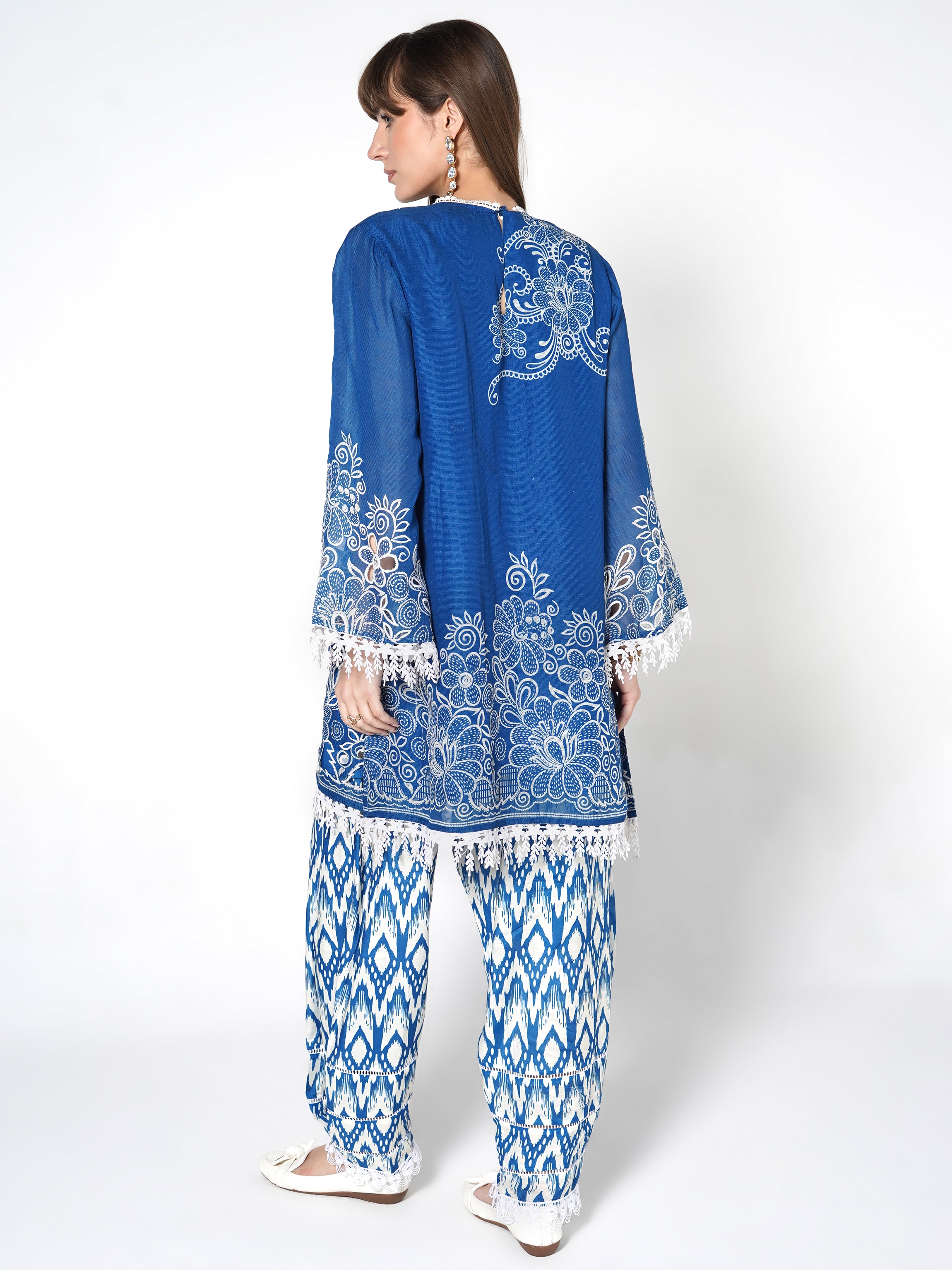 Co-ord Set with Ikat Print Shalwar
