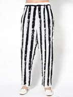 Hand-Painted Floral & Stripe Kurti Set