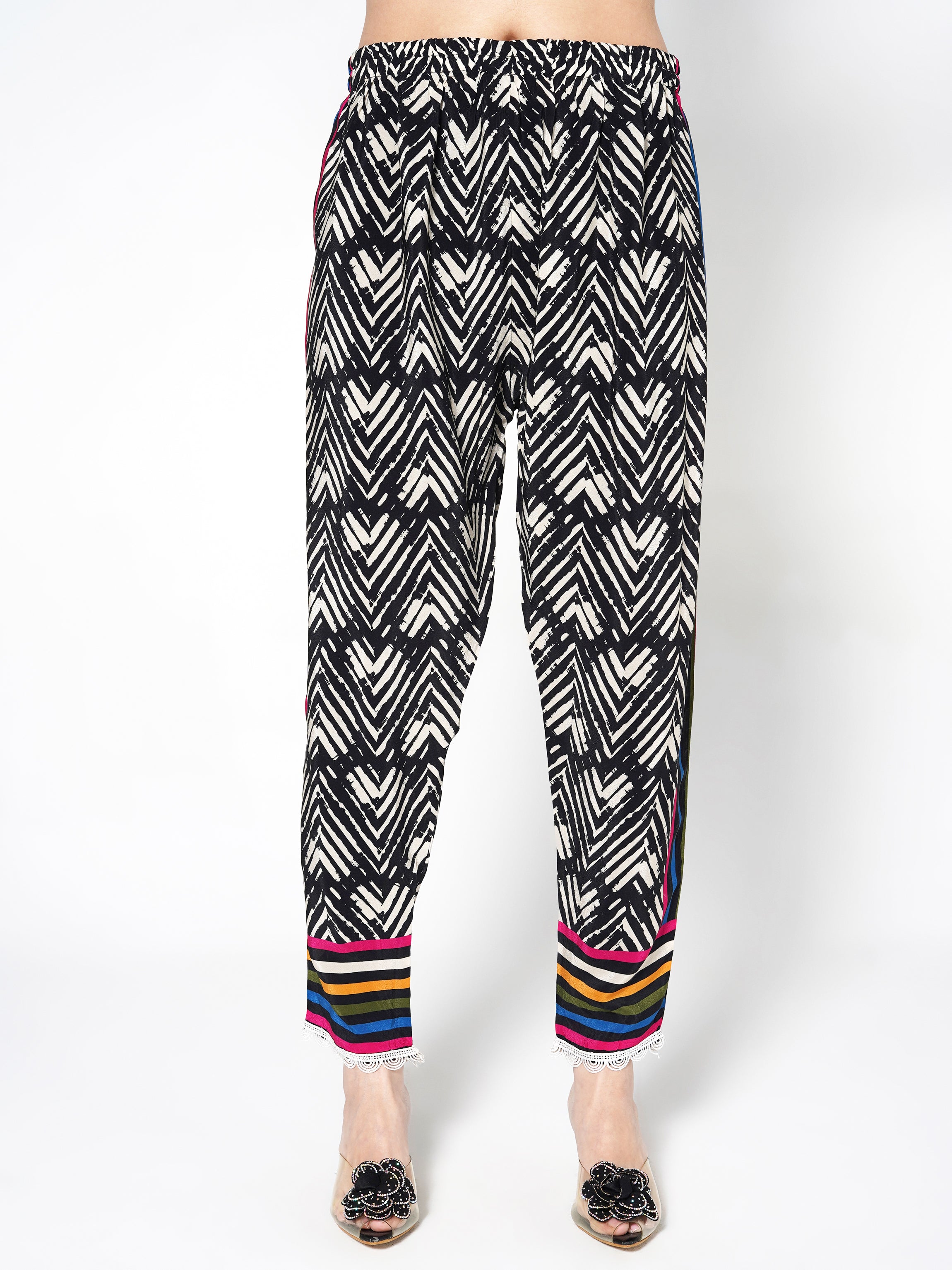 Midnight Flora Kurti & Jogger Set