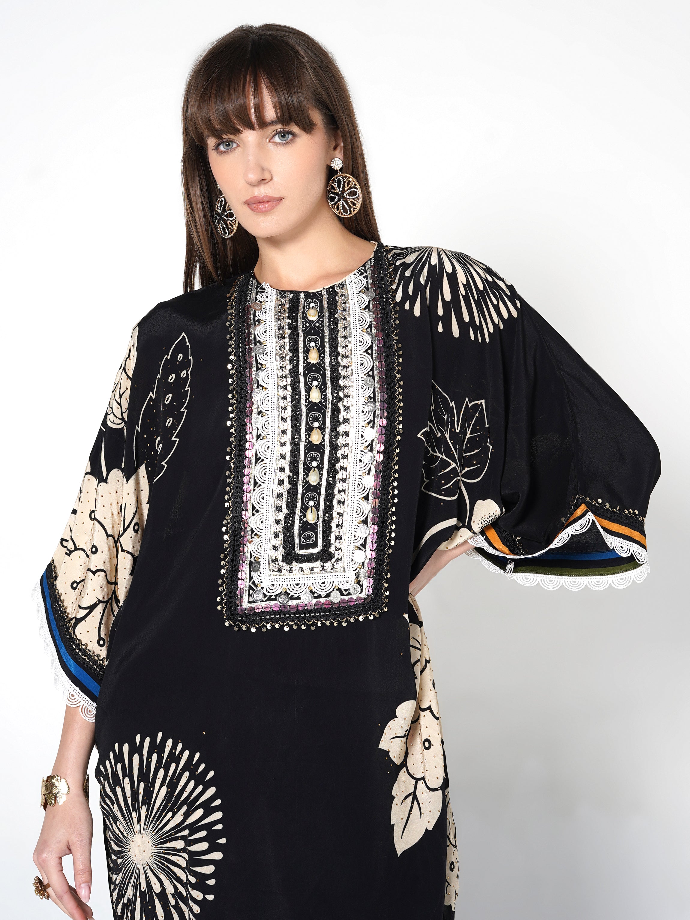 Midnight Flora Kurti & Jogger Set