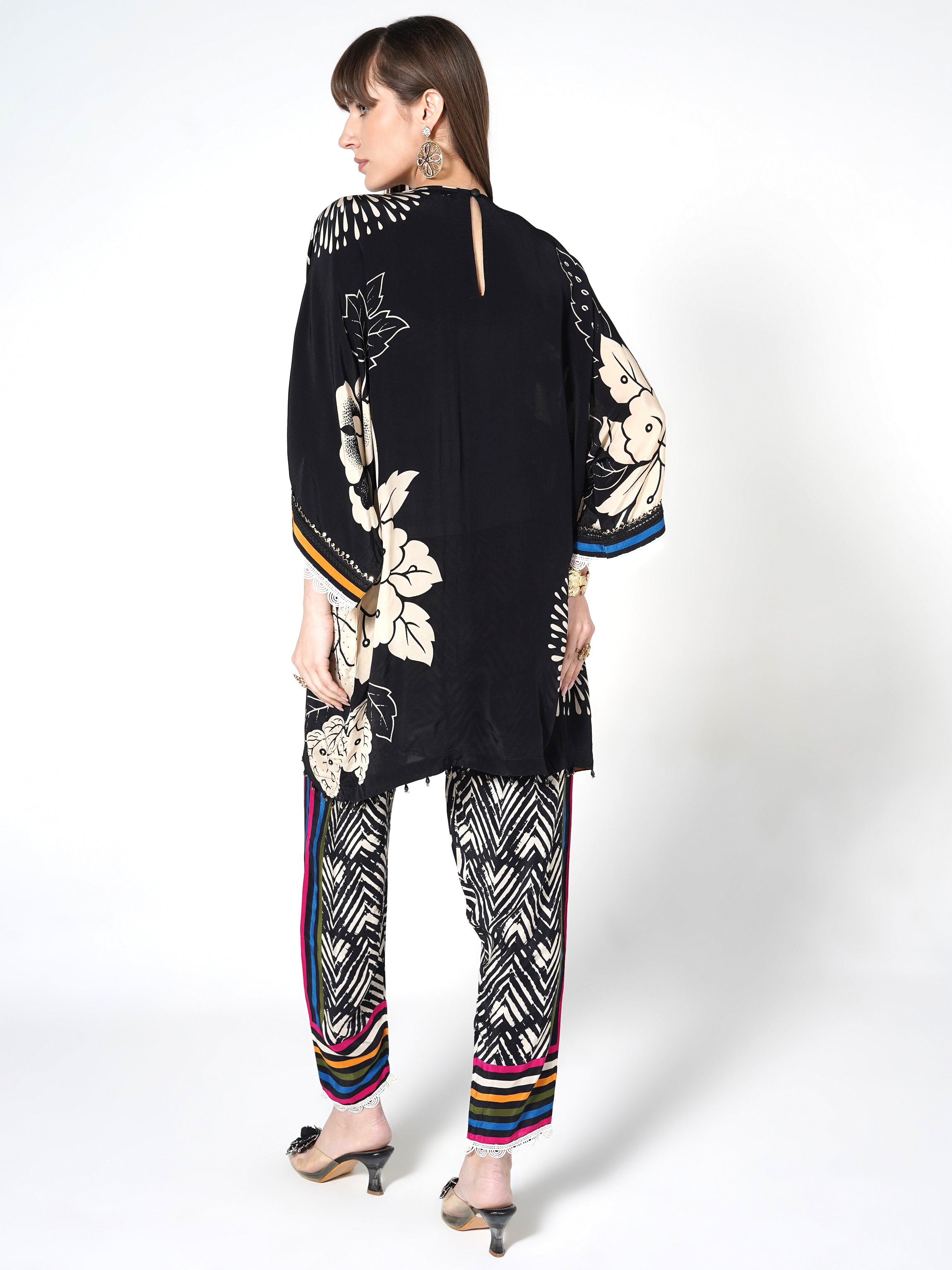 Midnight Flora Kurti & Jogger Set