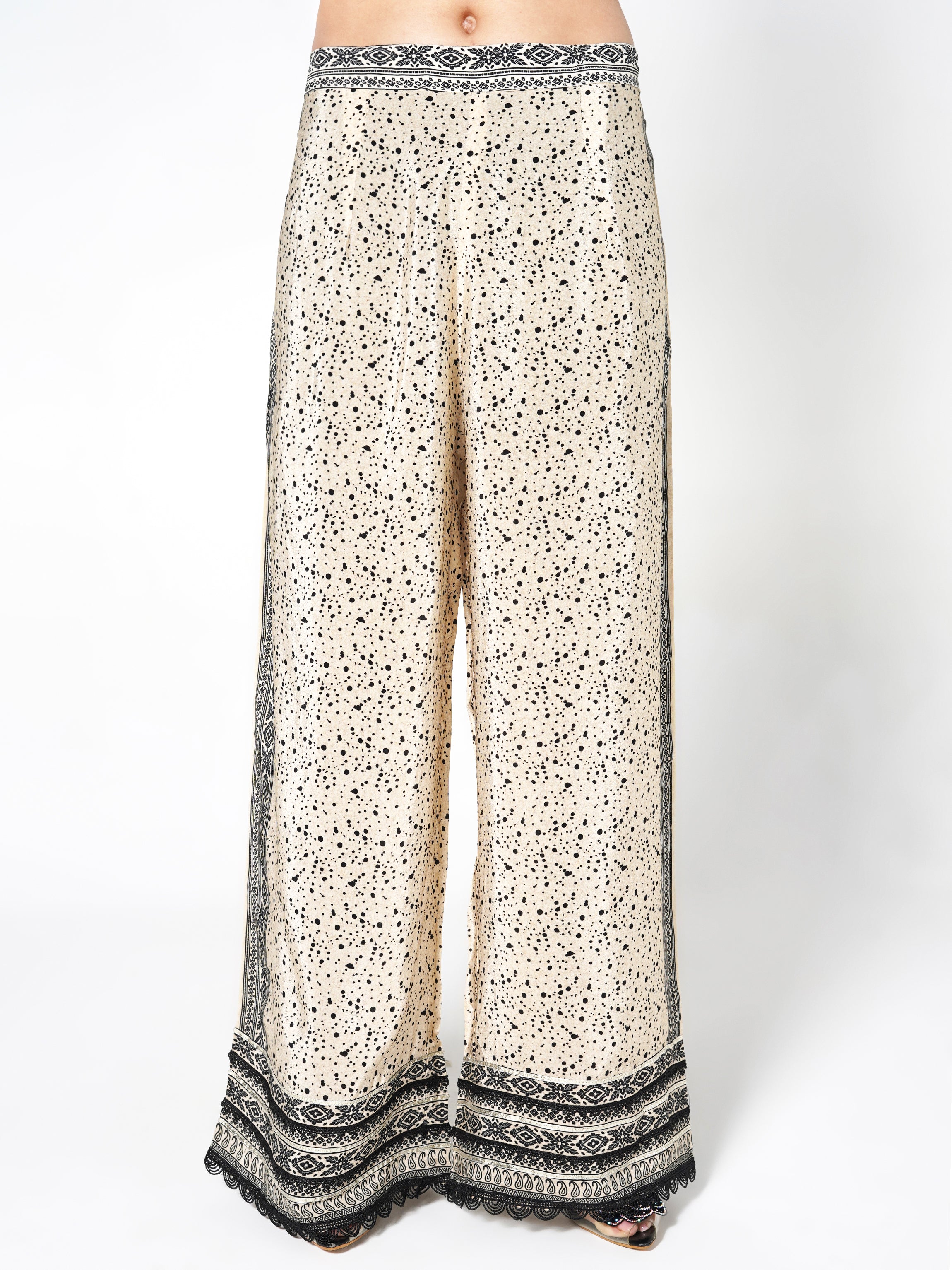 Ebony Floral Fusion Kurti & Palazzo Set