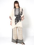 Ebony Floral Fusion Kurti & Palazzo Set