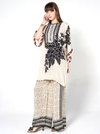 Ebony Floral Fusion Kurti & Palazzo Set