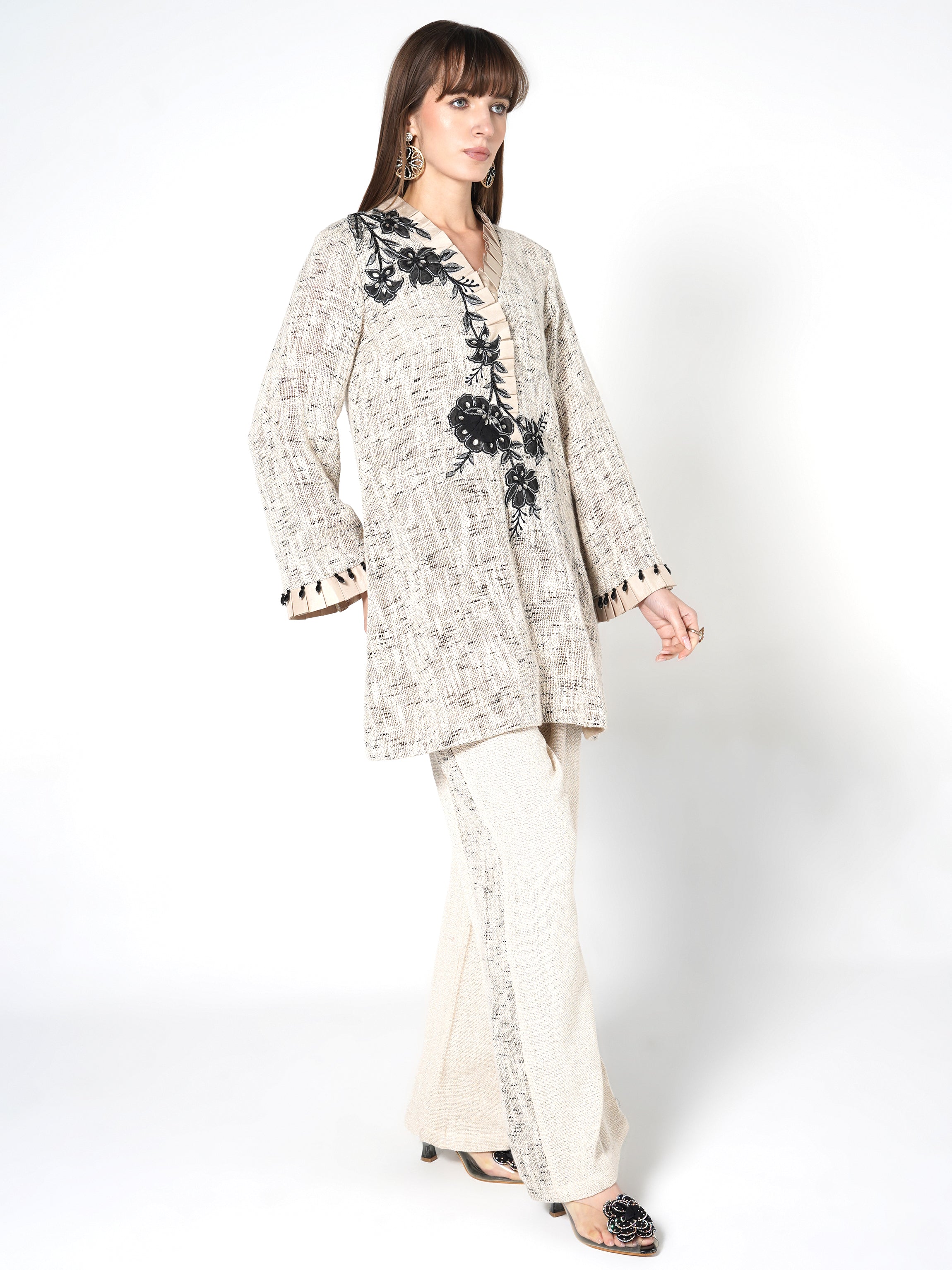 Floral Embroidered Kurti & Trouser
