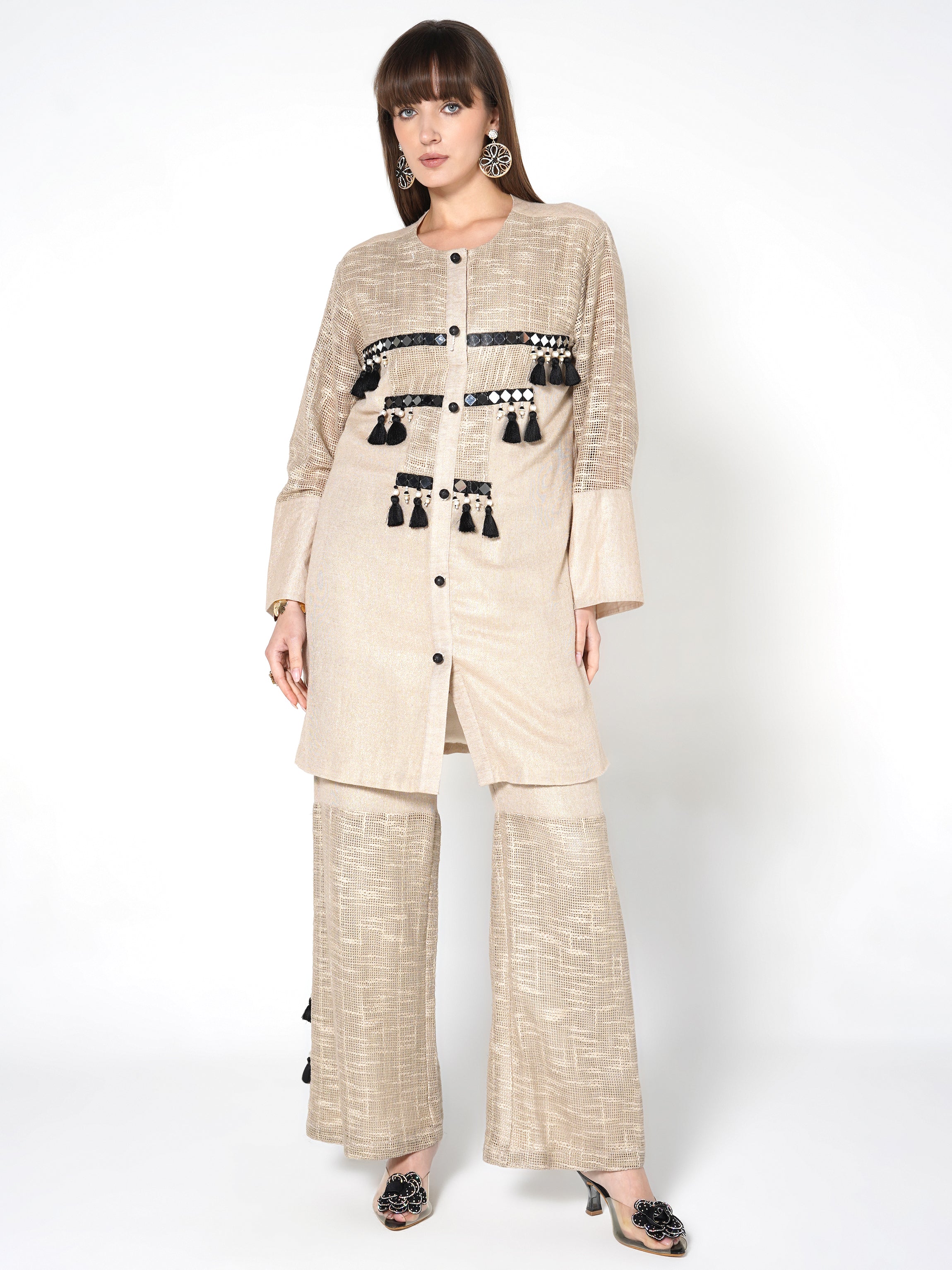 Metallic Tassel-Adorned Co-ord Set Main image