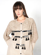 Metallic Tassel-Adorned Co-ord Set