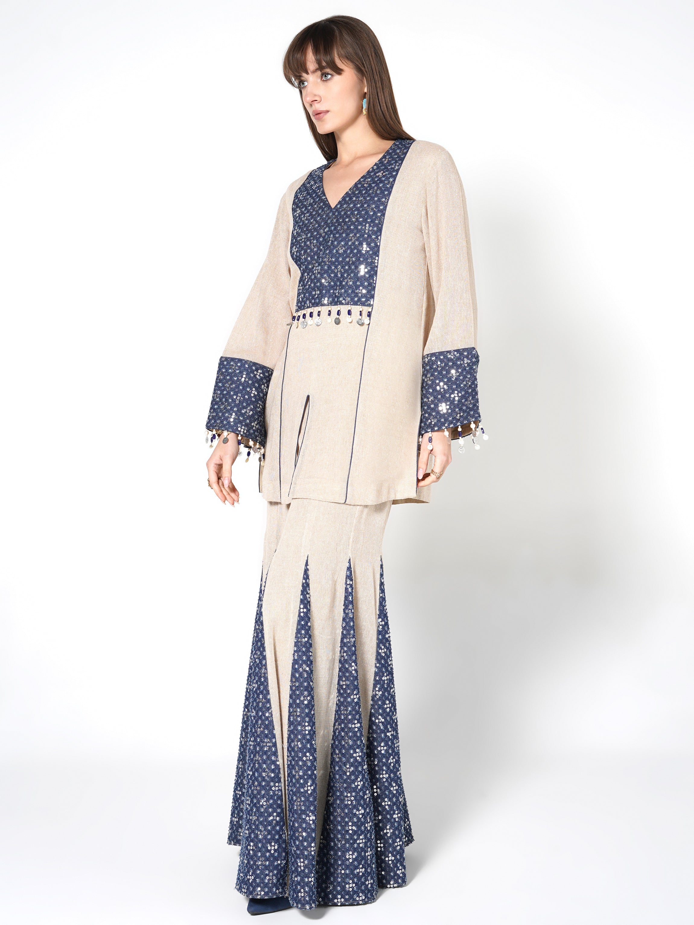Printed Peplum Kurta with Flared Pants