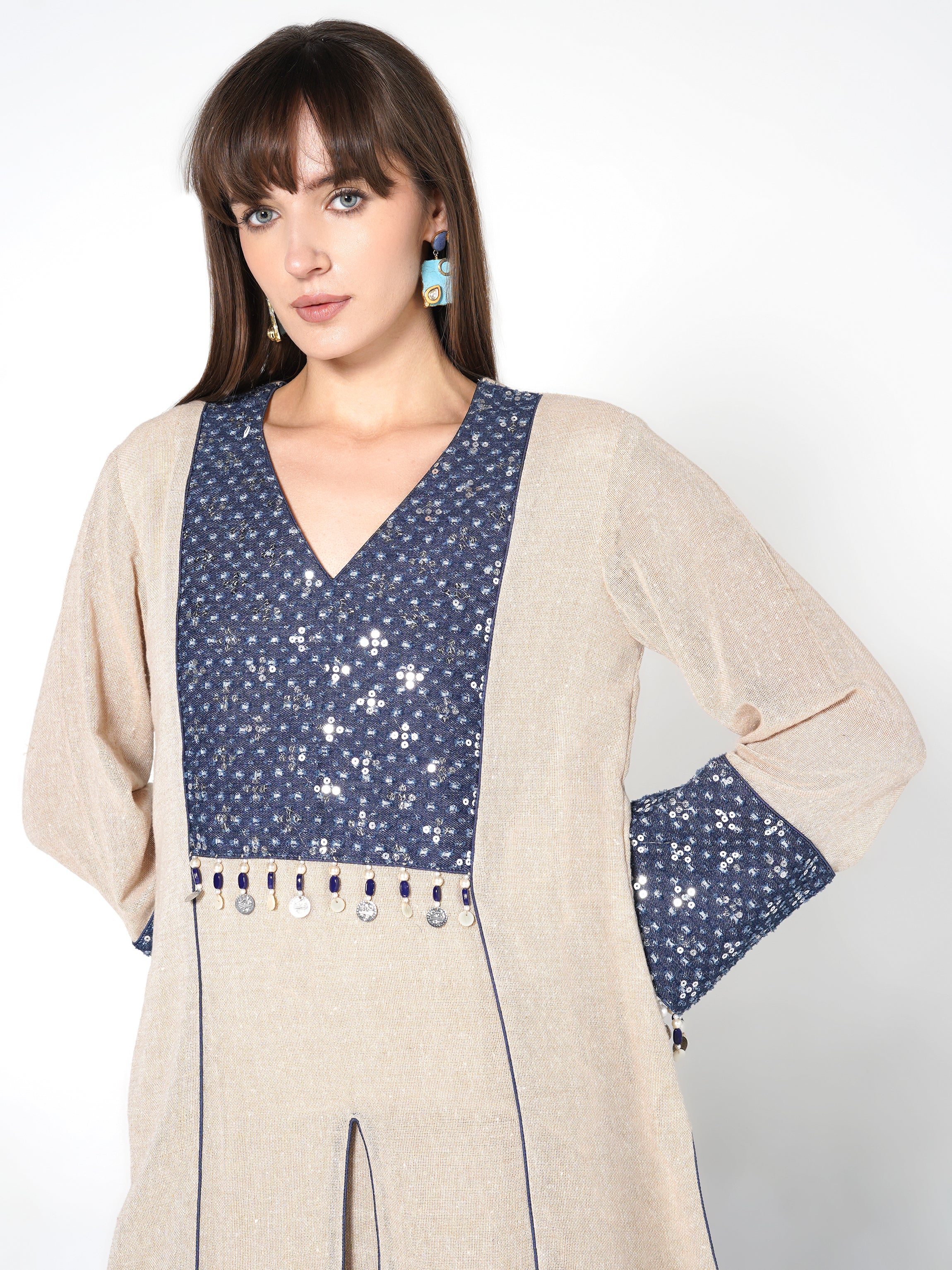 Printed Peplum Kurta with Flared Pants