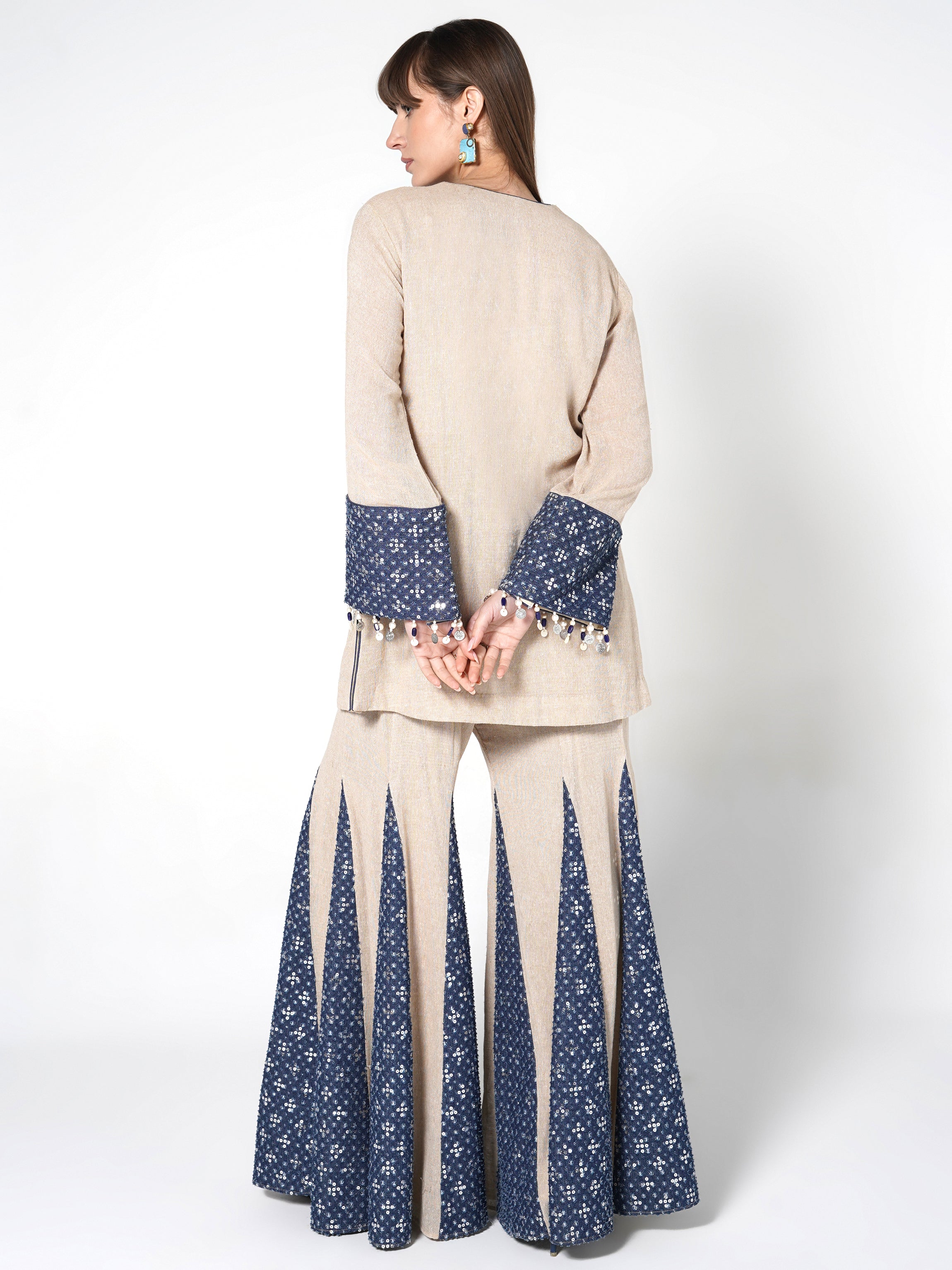 Printed Peplum Kurta with Flared Pants