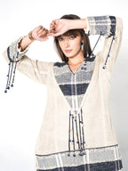 Ivory Printed Kurta with Wide-Leg Pants