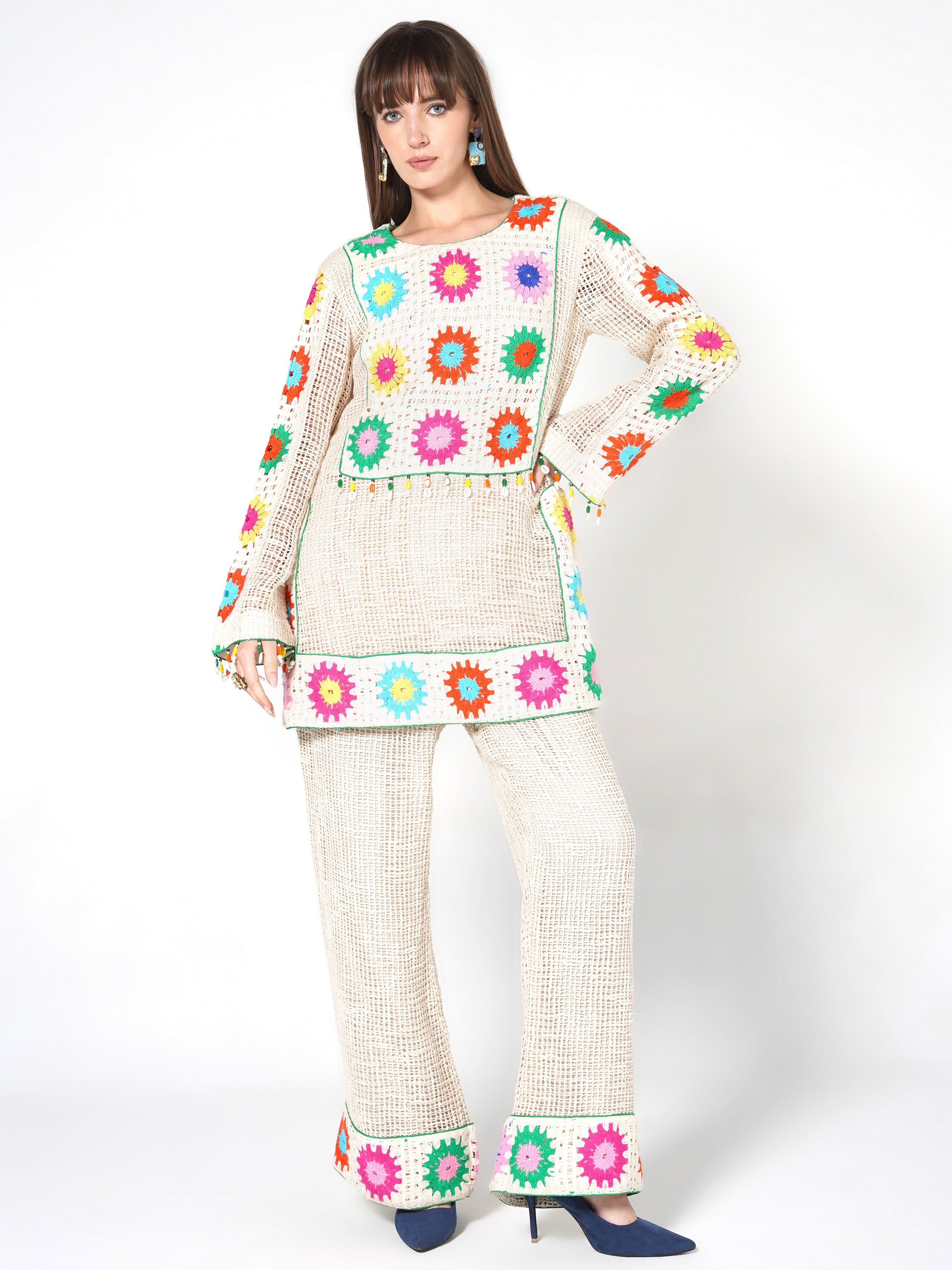 Multicolor Flower Print Kurta & Palazzo Set Main image