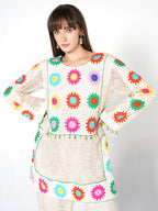 Multicolor Flower Print Kurta & Palazzo Set