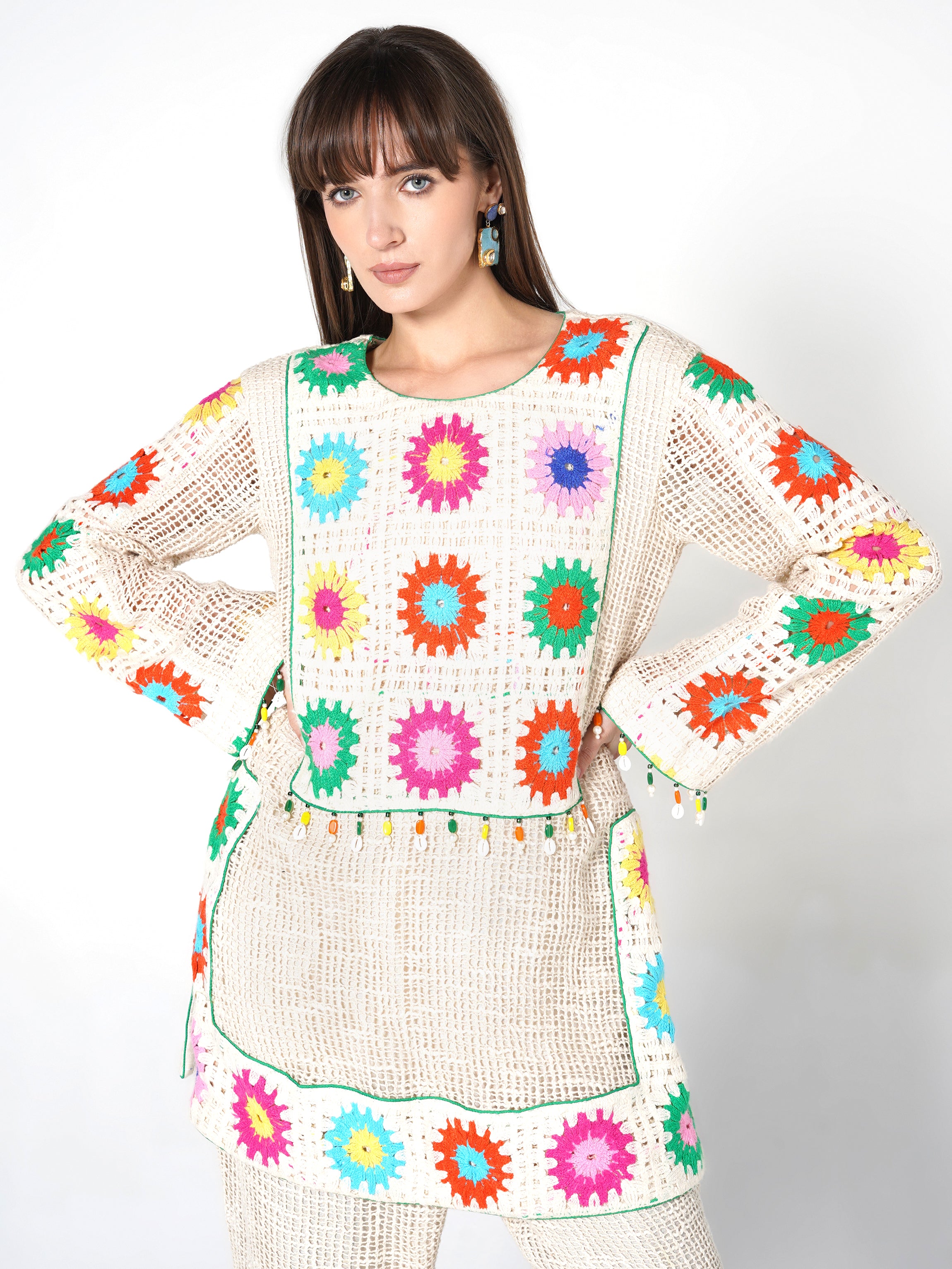 Multicolor Flower Print Kurta & Palazzo Set