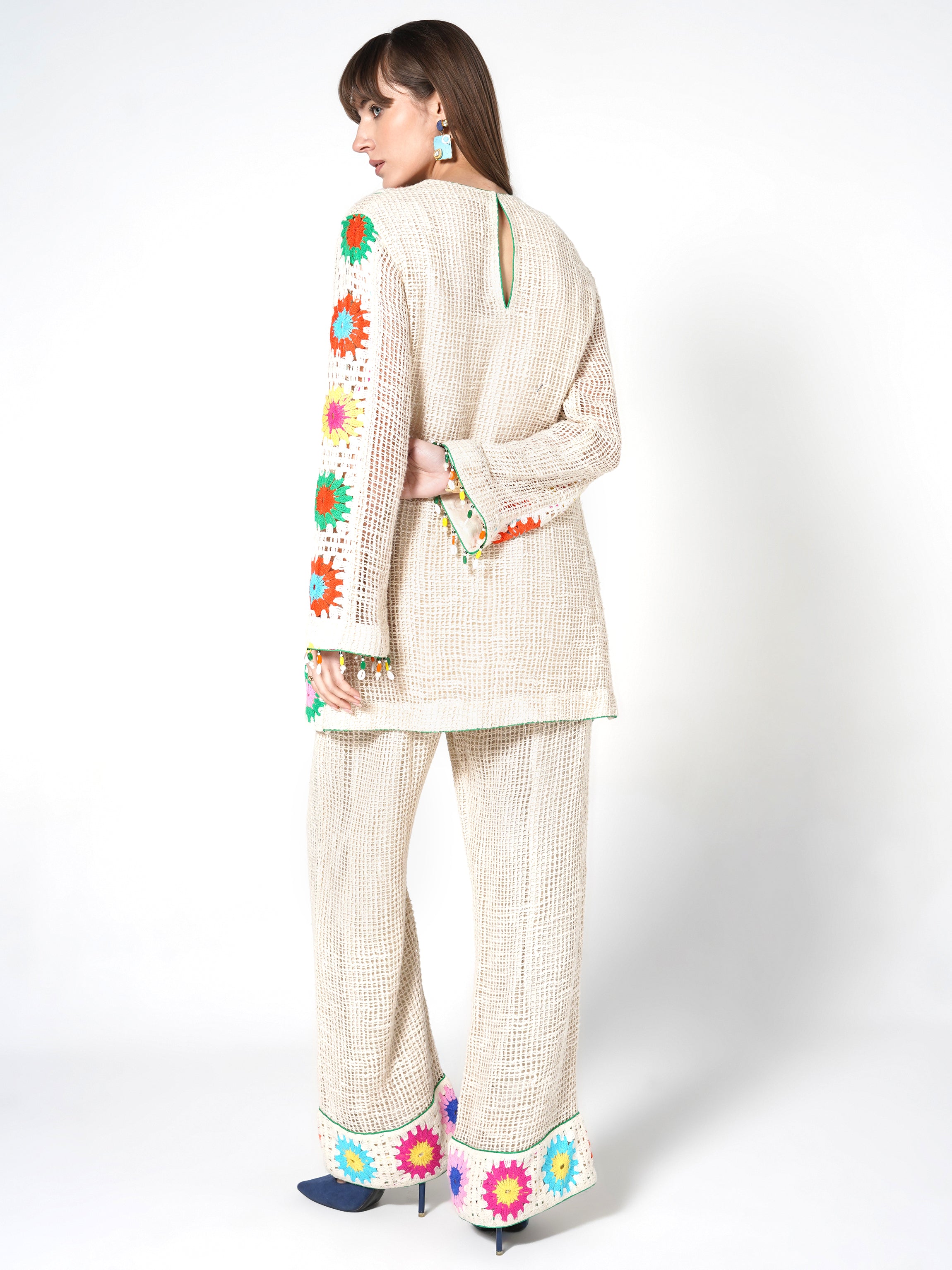 Multicolor Flower Print Kurta & Palazzo Set