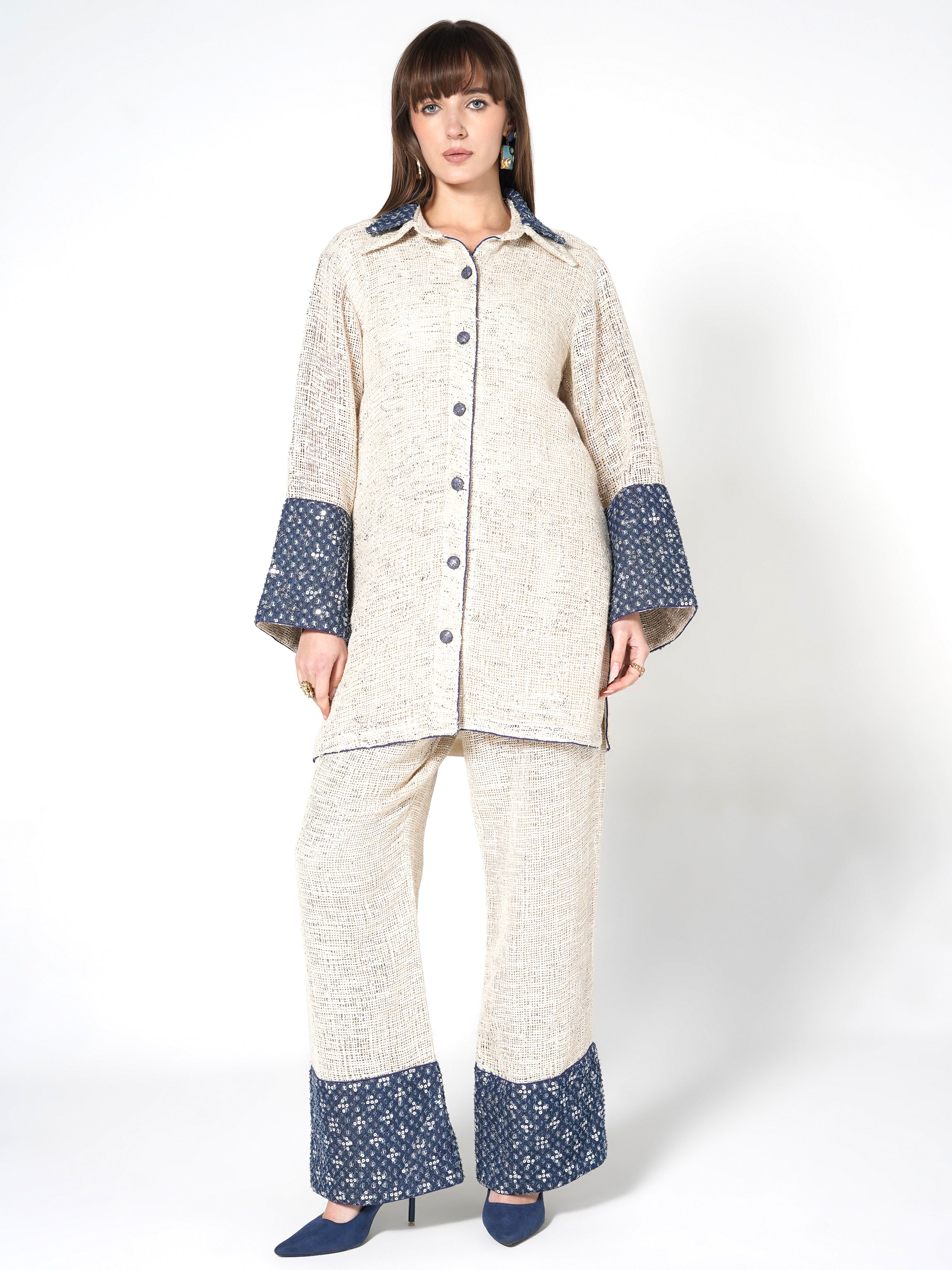 Indigo Printed Shirt Co-ord Set Main image