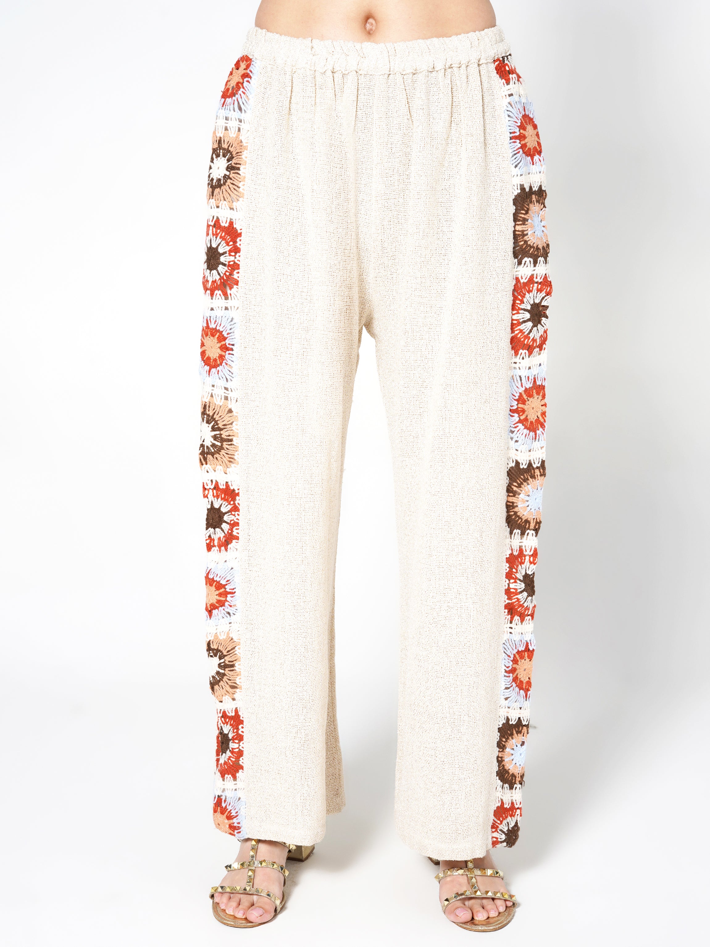 Co-ord Set with Sunburst Crochet Accents