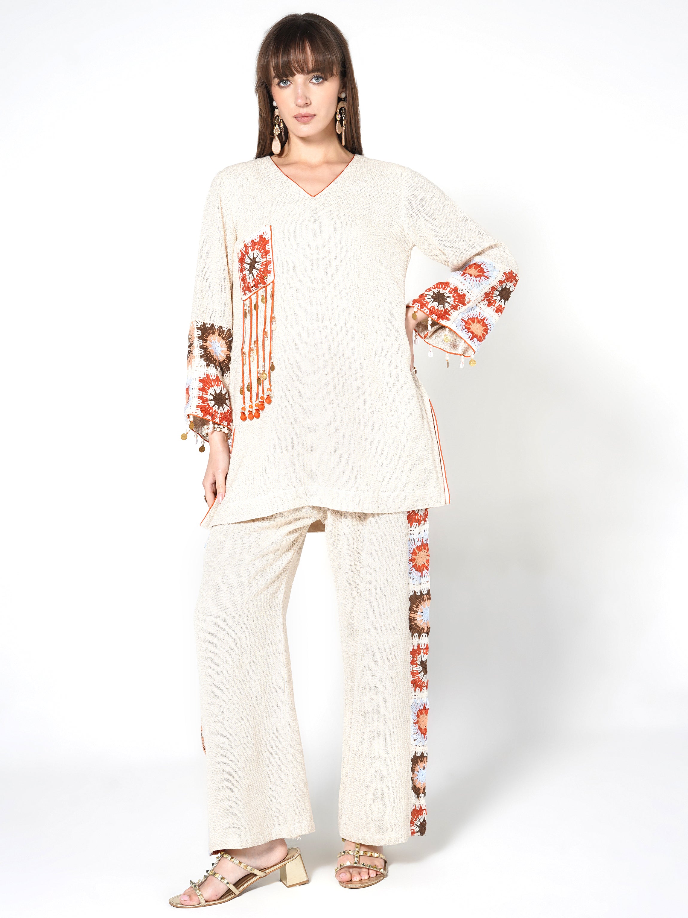 Co-ord Set with Sunburst Crochet Accents Main image