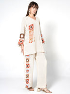 Co-ord Set with Sunburst Crochet Accents