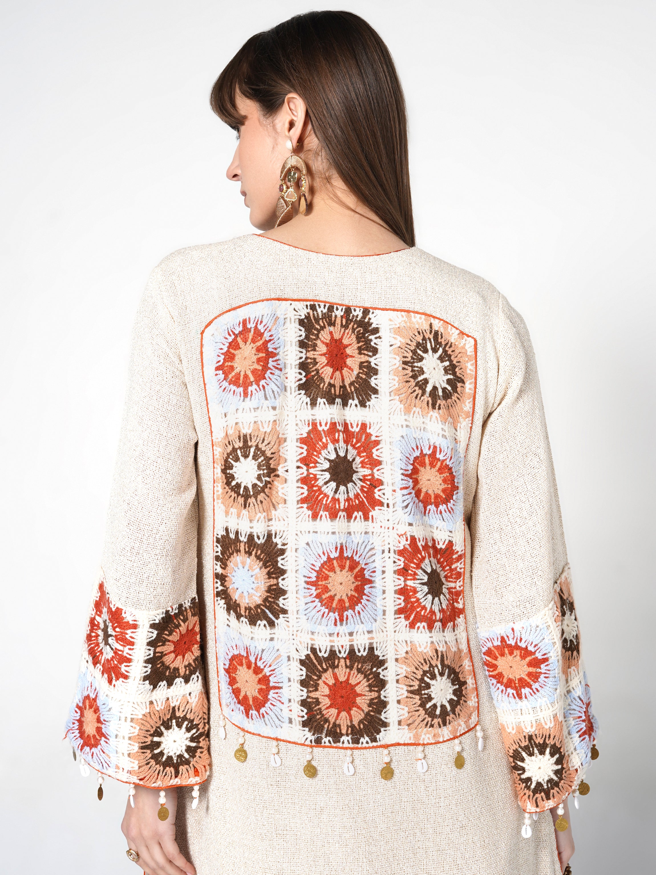 Co-ord Set with Sunburst Crochet Accents