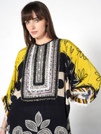 Floral & Polka Dot Fusion Kurti Set