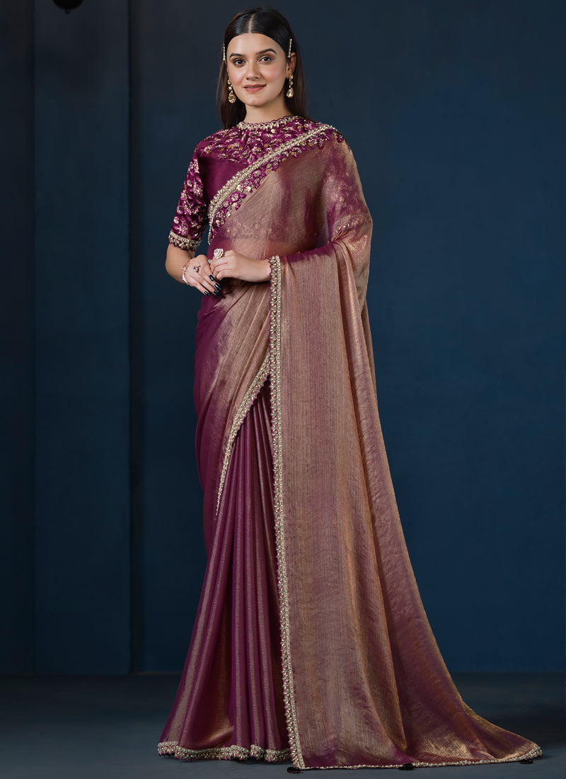Crepe Satin Silk Saree