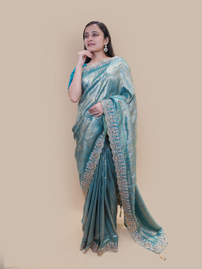 Ethereal Teal Grandeur Silk Saree (26110 GS-140)