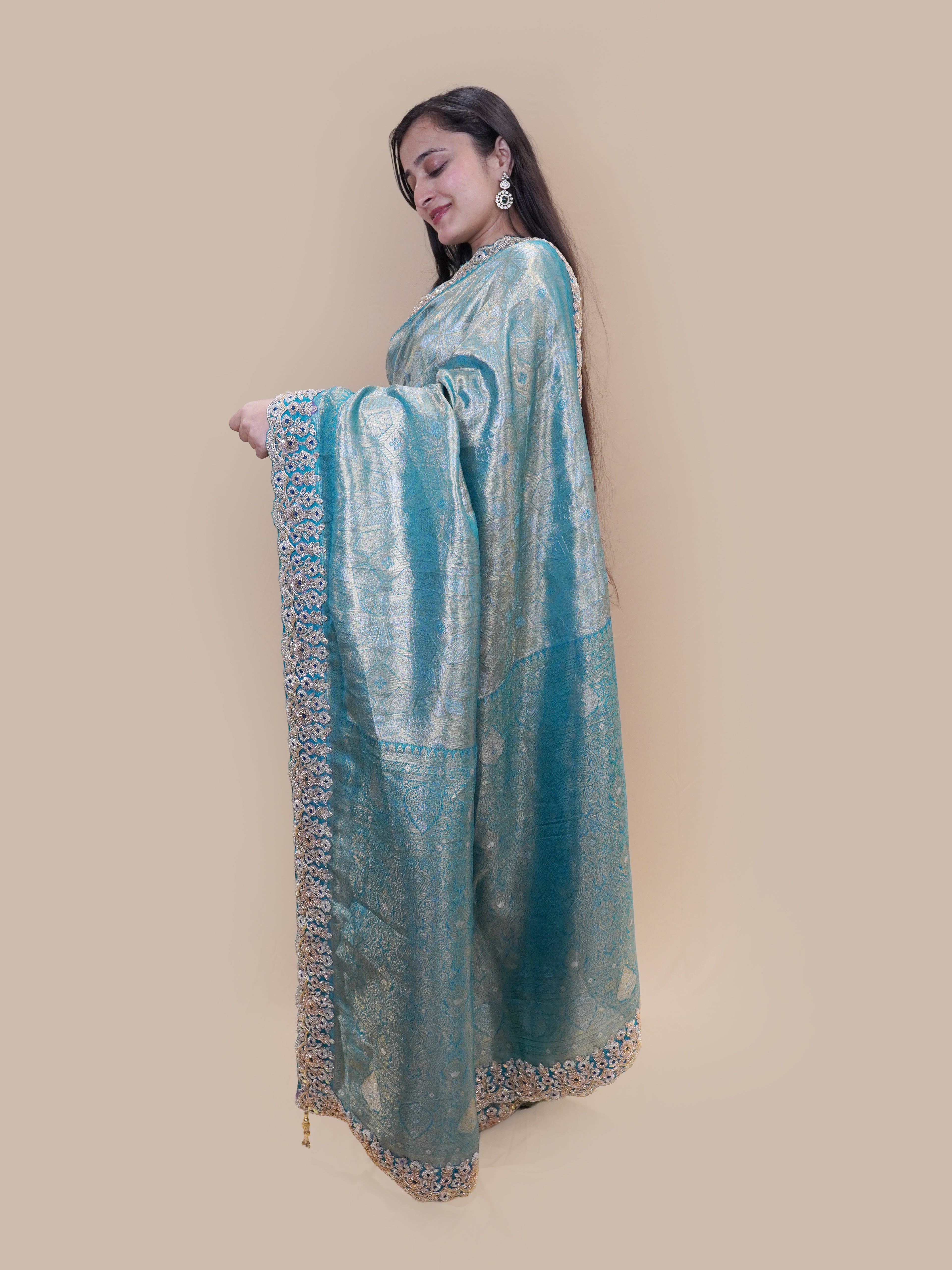 Ethereal Teal Grandeur Silk Saree (26110 GS-140) Secondary image