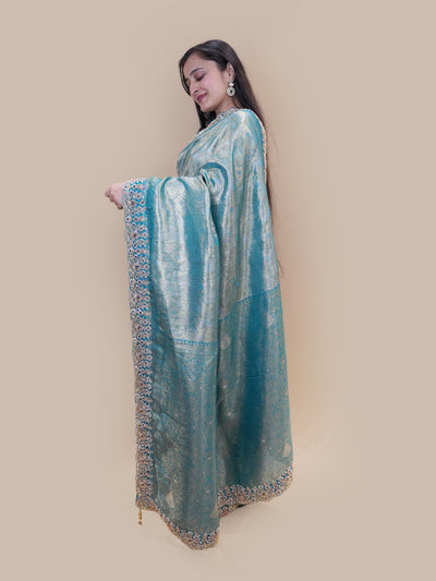 Ethereal Teal Grandeur Silk Saree (26110 GS-140)