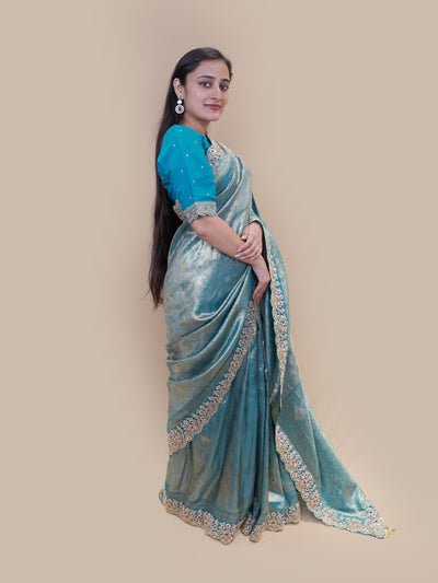 Ethereal Teal Grandeur Silk Saree (26110 GS-140)