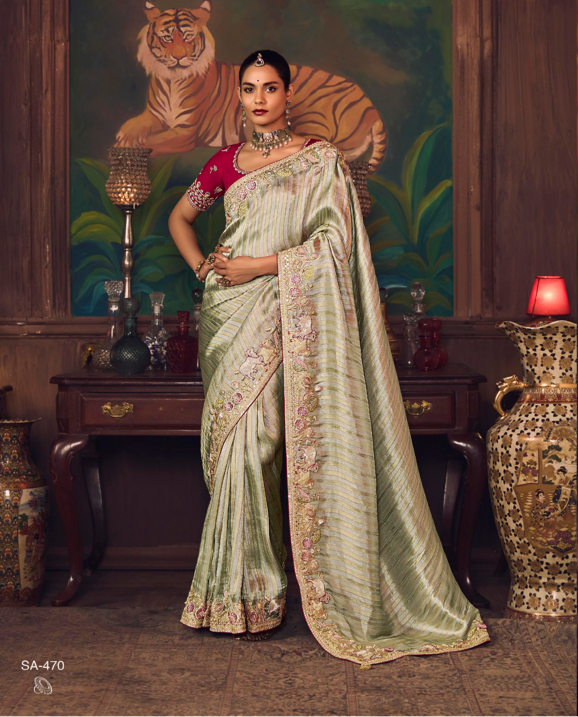 The 'Iridescent Rose' Saree (SA-470 GS-98) Main image