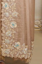 Organza Crush Beige saree