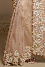 Organza Crush Beige saree