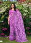 Violet Geometric Print Chiffon Saree