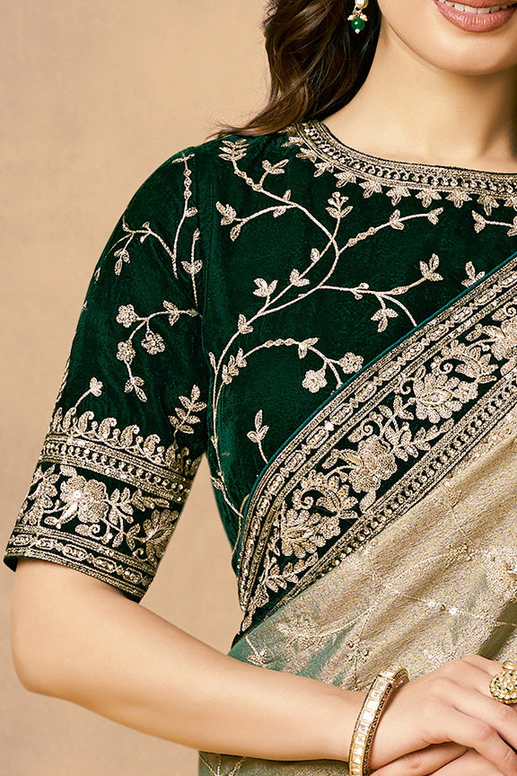 Regal Kora Zari Tissue Silk Saree