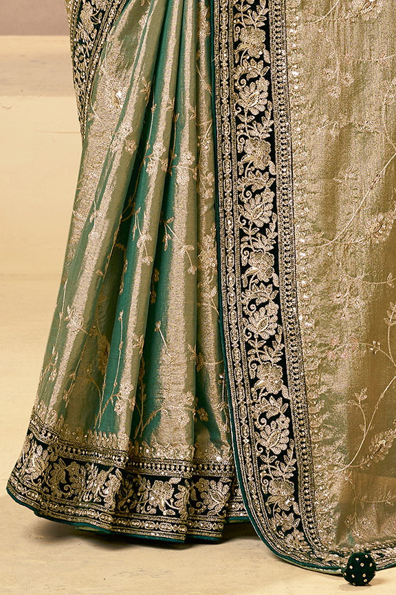 Regal Kora Zari Tissue Silk Saree