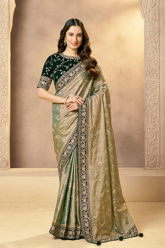 Regal Kora Zari Tissue Silk Saree
