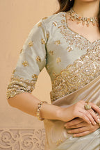 Metallic Kora Silk Saree