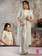 Long Cape Pastel Saree