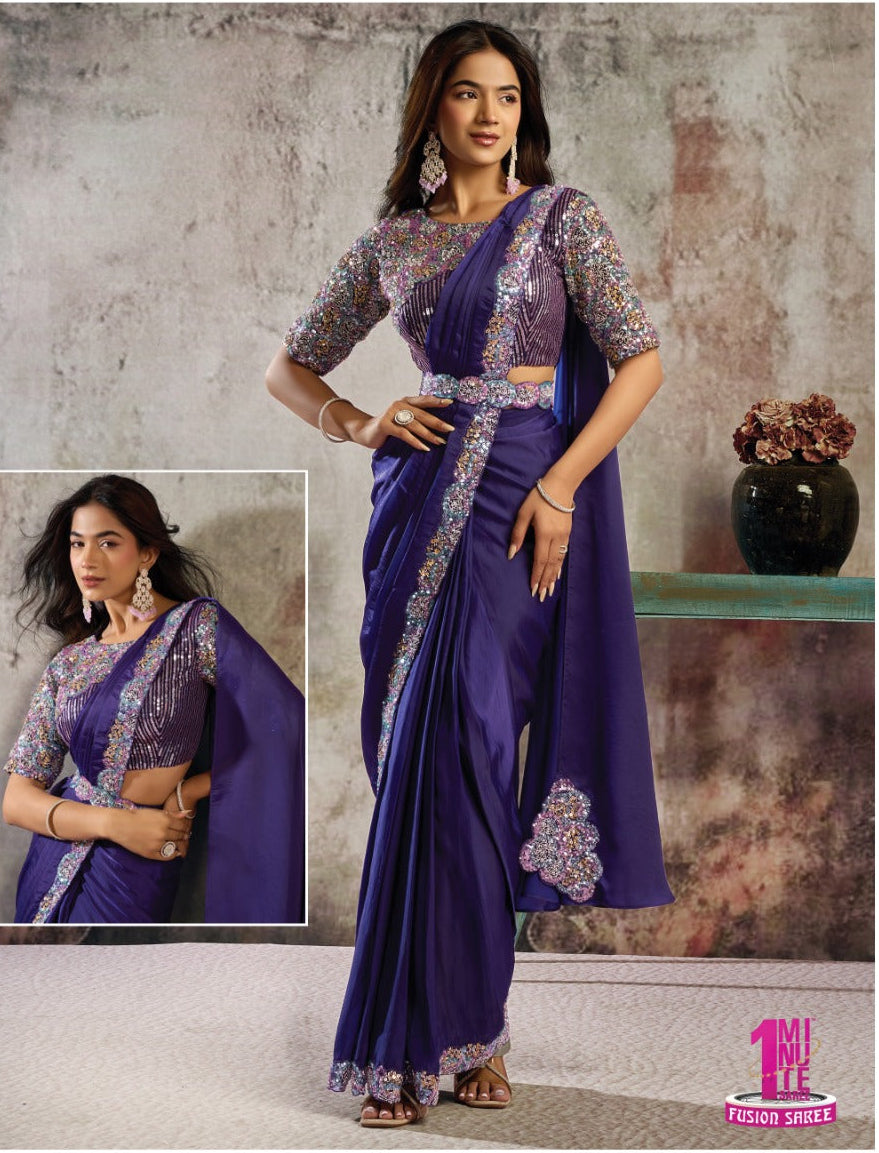Purple Statement Saree Main image