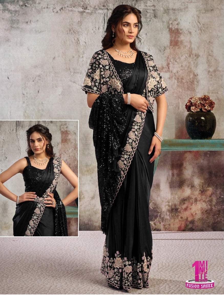 Black Saree with Jacket