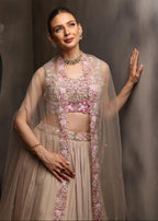 Champagne Georgette Lehenga Set