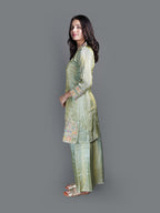 Pistachio Shimmer Sharara Set (7257 M-18)