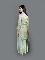 Pistachio Shimmer Sharara Set (7257 M-18)